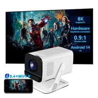 Projecteur LCD Mini Portable 720P pour Smartphone, Système Android 14 OEM, Ultra Courte Portée, WiFi Sans Fil, Home Cinéma de Poche