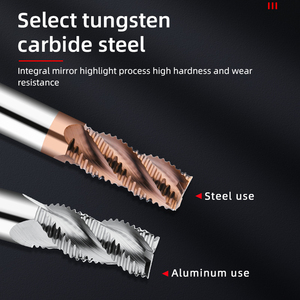 8 * H40 * L80 FST Tungsten Carbide Roughing Spiral End Mill Rougher <span class=keywords><strong>Router</strong></span> <span class=keywords><strong>bit</strong></span> untuk CNC mesin pertukangan dan pemotong aluminium - Product Image 2