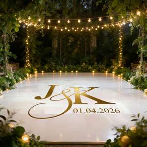 Wedding Dance Decals Elegant Reception <b>Stickers</b> Removable Custom Eco-Friendly Vinyl <b>Sticker</b> <b>Flower</b> Pattern Shape for Dancefloor - Product Image 1