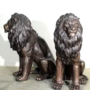 Hot popular outdoor decoration cast bronze lion statue life size decor metal art animal sculpture