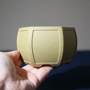 Maceta Hexagonal de Arcilla Morada con Forma de Ventana, Estilo Kui, Hecha a Mano, Estilo Chino Clásico, Pequeña Maceta para Calamus - Product Image 2