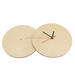 Оптовая продажа, круглые деревянные матовые настенные часы 20 см с принтом