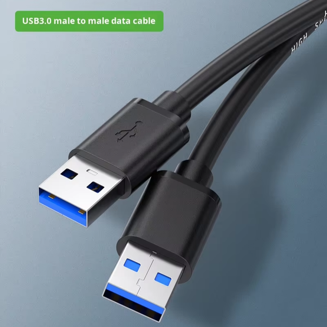 USB 3.0 Male to Male Copper Data Cable with Nylon Jacket and Braid Shielding for TV and Android Devices