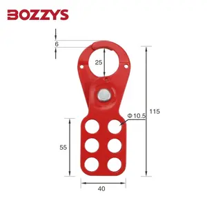 BOZZYS 1 ''Стальная Челюсть 10,5 мм с замковым отверстием для промышленной безопасности с 6 отверстиями и крючком