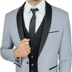 पुरुष सूट 3 टुकड़े शादी के दूल्हे ने पुरुषों के लिए सूट ब्लेज़र सूट ब्लेज़र और सूट बनियान
