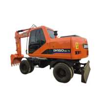 Excavatrice hydraulique d'occasion Doosan DX150W-7, 12,9 tonnes, pour travaux de construction