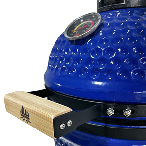 Kimstone 13 İnç Yuvarlak Modern Premium Kamado Kömürlü Mangal Taşınabilir Seramik Termometreli Paslanmaz Çelik Otomatik Ateşleme (Mavi) - Product Image 5