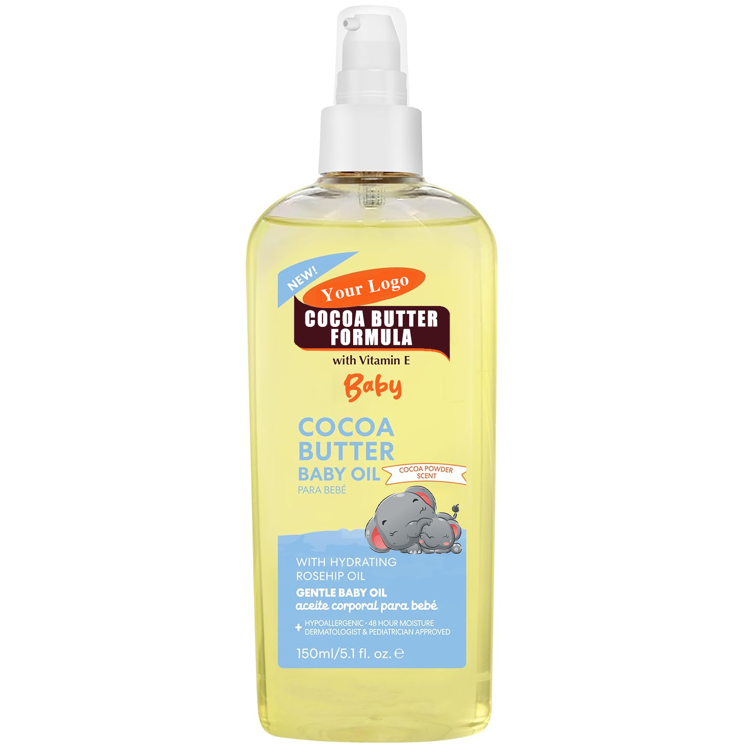 Huile pour bébé (huile essentielle de rose + vitamine E)