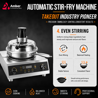 Robot de cuisson automatique commercial 5KW 220V, machine à wok électrique à agitation automatique pour riz frit, nouilles, malatang