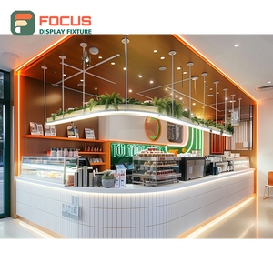 Mostrador Profesional para Servicio de Café, Estación de Barista, Estante para Caja Registradora, Base de Nogal, Mostrador para Cafetería - Product Image 4