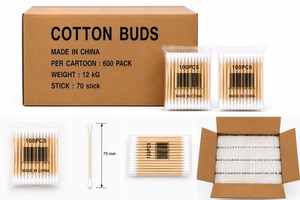 Bâtonnets de coton en papier, 80 tiges, 160 embouts, sur carte suspendue pour le nettoyage quotidien - Product Image 4