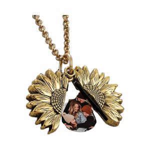 Collana con medaglione di girasole con foto personalizzata SLOONG "tu sei <span class=keywords><strong>il</strong></span> <span class=keywords><strong>mio</strong></span> sole" <span class=keywords><strong>gioielli</strong></span> incisi regalo per la festa della mamma per le donne - Product Image 3