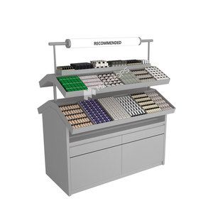 GDR07-XY-D04 trưng bày cho cửa hàng bán lẻ màu xám gỗ đứng với sắt cửa hàng mỹ phẩm bảng hiển thị cho cửa hàng trang điểm thiết kế nội thất - Product Image 6