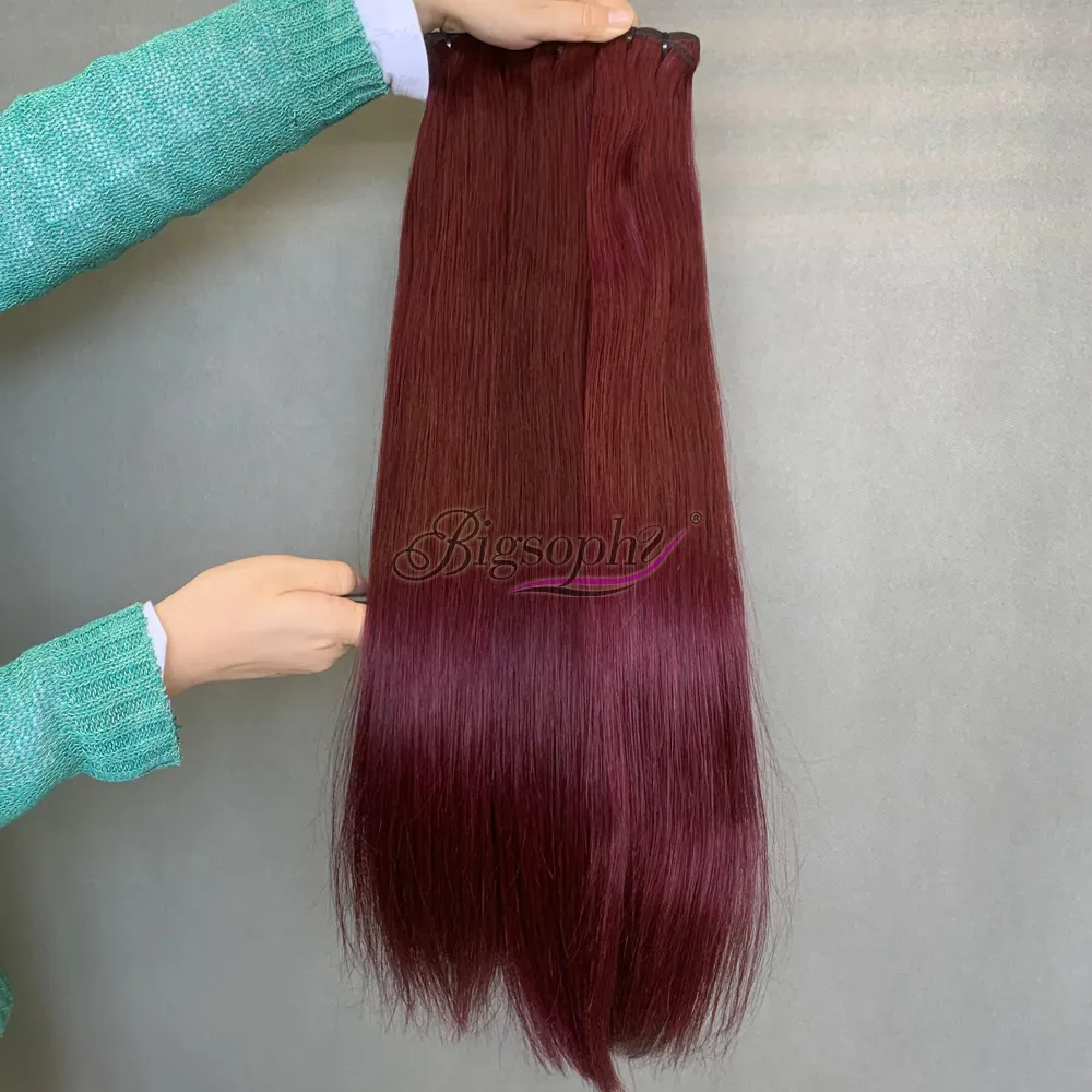 Sdd Xương Tóc Thẳng Bó Brazil 22 Inches # 99J Màu Cheveux Vietnamiens Tóc Thô Dệt Cho Phụ Nữ