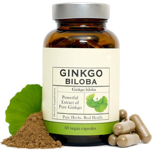 Suplemen Herbal Ginkgo Biloba dalam Bentuk Kapsul untuk Dewasa - Manfaat Pertumbuhan Rambut 60 Kapsul/Botol 2 Kali Sehari Umur Simpan 24 Bulan - Product Image 1