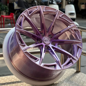 Ruedas forjadas personalizadas Borui, llantas Boru de 20 y 22 pulgadas, ruedas de aleación púrpura cepilladas galvanizadas de varios radios cóncavos profundos para BMW Audi - Product Image 1