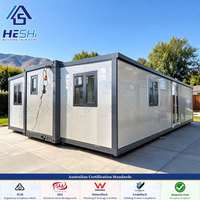 Maison conteneur préfabriquée extensible de 30 pieds, conforme aux normes australiennes, avec rail inférieur de 80x80x5mm, dépliable en 1 heure, 2, 3, 4 ou 5 chambres, mini-maison