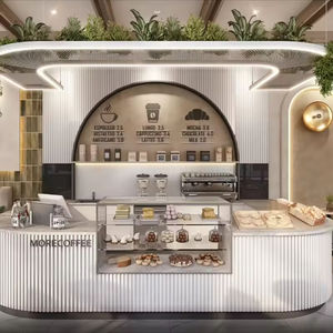 Diseño de mostrador de panadería moderno y lujoso para cafetería, vitrina de madera para tienda de panadería, expositor de café - Product Image 1