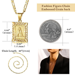 Ban đầu thư Mặt <span class=keywords><strong>d</strong></span>ây chuyề<span class=keywords><strong>n</strong></span> vòng <span class=keywords><strong>c</strong></span>ổ 14K mạ vàng vuông vố<span class=keywords><strong>n</strong></span> Monogram thép không gỉ <span class=keywords><strong>c</strong></span>ủa nam giới và phụ <span class=keywords><strong>n</strong></span>ữ ban đầu bảng chữ <span class=keywords><strong>c</strong></span>ái Mặt <span class=keywords><strong>d</strong></span>ây chuyề<span class=keywords><strong>n</strong></span> - Product Image 5