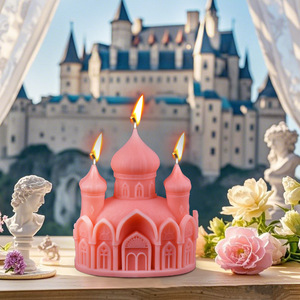 KY 3D <span class=keywords><strong>Castillo</strong></span> edificio silicona vela molde yeso decoraciones fundición molde DIY aromaterapia vela fabricación suministros - Product Image 4