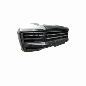 Pour <span class=keywords><strong>Cayenne</strong></span> 9Y0 2018-2023 : Ensemble de pare-chocs avant d'occasion, style OEM, peinture noire, grille avec trous pour capteurs, fixation par vis. - Product Image 3