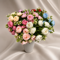 Nouvel Arrivage – Fleurs Artificielles Haut de Gamme en Tissu Brossé, Pivoine Étoilée Style Nordique, Écologiques, Couleurs Mixtes, pour Salon et Mariage
