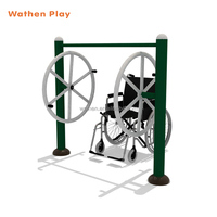 Nouvelle conception de machine à ramer en acier galvanisé, équipement de fitness extérieur pour personnes handicapées en fauteuil roulant, durable et résistant