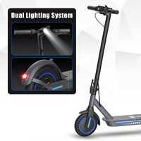 Trottinette électrique ES8501 pour adultes, contrôlée par application, avec capteur, 350W, pliable rapidement, étanche, batterie au lithium, entrepôt américain