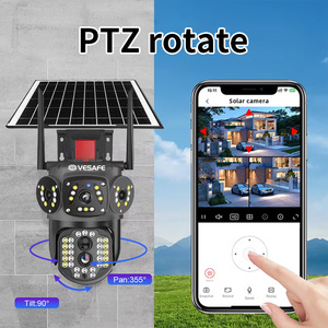 Q28 năng lượng mặt trời đa-ống kính máy ảnh 4G hỗ trợ kỹ thuật số rộng năng động và hình ảnh đảo ngược PTZ xoay âm thanh và hình ảnh báo động - Product Image 4