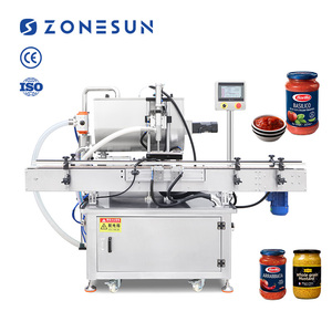 เครื่องบรรจุซอสแบบอัตโนมัติ ZONESUN ZS-YT1T-1PXM พร้อมปั๊มโรเตอร์เซอร์โวแบบหัวเดียว สำหรับบรรจุซอสมะเขือเทศ ซอสข้น และเนื้อครีม พร้อมถังผสม - Product Image 1