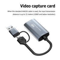 Tarjeta de Captura de Video Xput HDMI a USB3.0, Compatible con Entrada 4K 60Hz, Grabación 1080P 60FPS, Transmisión en Vivo de Juegos, Captura de Video con Cámara