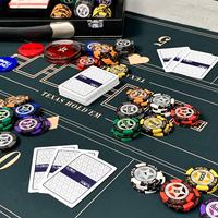 OEM ODM Ensemble de poker professionnel 300 jetons, étui ABS personnalisé, kit de luxe Texas Hold'em, tapis de poker, cadeau pour mari, patron, fabriqué en Chine