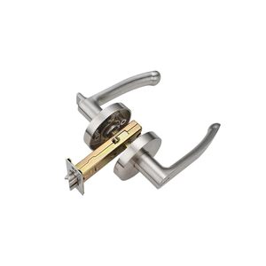 Gagang Pintu Persegi Hitam Doff Grosir, Kunci Gagang Pintu Aluminium Alloy Tugas Berat, Anti Bising, Kunci Privasi untuk Pintu Interior - Product Image 2
