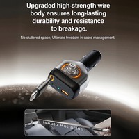 SUNDA Chargeur de voiture 84W PD30W QC18W avec câble USB C rétractable 32,5 cm intégré, charge rapide pour téléphones mobiles