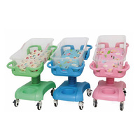 LK A24 Lit d'hôpital mobile pour bébé en plastique ABS, plusieurs couleurs, design inclinable pour nouveau-nés, roulettes silencieuses, inclinaison 0-12, 90x55cm