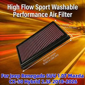 Nuovo Filtro Aria Sportivo Lavabile ad Alto Flusso 178010T060 per Jeep Renegade SUV 1.0T <span class=keywords><strong>Mazda</strong></span> CX-50 <span class=keywords><strong>Hybrid</strong></span> 2.5L 2018-2026 - Product Image 1