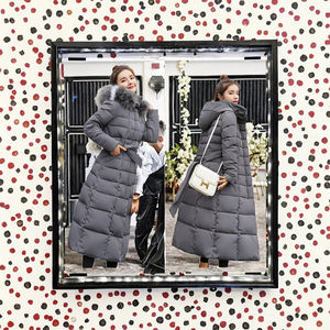 Manteau d'hiver épais pour femme 2026, long et chaud, avec capuche, fermeture éclair, style doudoune, rembourrage en coton, doublure en polyester - Product Image 3