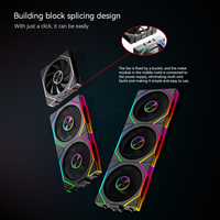 Kipas Pendingin Casing PC Gaming Zeromaster Harga Pabrik PWM 4pin Kontrol SYNC 5V 3pin ARGB Set 3 Buah Warna Putih Model Building Block