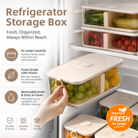 Conteneur de stockage pour réfrigérateur de qualité supérieure, en plastique alimentaire, rectangulaire, grand format, hermétique, avec couvercle, pour la conservation des aliments