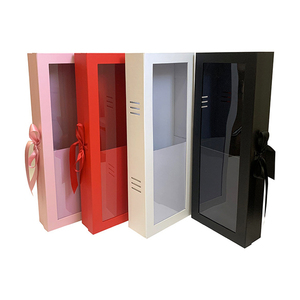 Boîte à fleurs rectangulaire en papier pour la Saint-Valentin, boîte à fleurs éternelle en plastique transparent, emballage cadeau, longue boîte à fleurs pour fleurs - Product Image 1