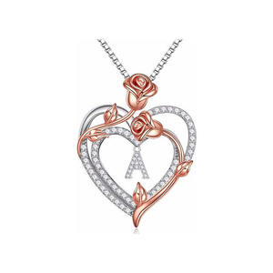 Colliers en acier inoxydable doré avec initiales papillon, rose, lettre, zircon, cœur, étoile, lune pour femmes - Vente en gros - Product Image 4