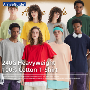 <span class=keywords><strong>T</strong></span>-shirt en coton 240 g/m² à logo personnalisé, coupe classique, tee-shirt vierge de qualité supérieure, vêtements promotionnels, approvisionnement direct usine - Product Image 3