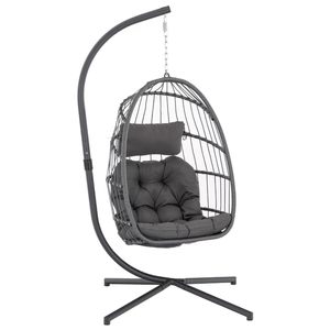 <span class=keywords><strong>Chaise</strong></span> suspendue en rotin pliable pour salon d'hôtel, meubles d'intérieur, jardin, avec support, <span class=keywords><strong>chaise</strong></span> à bascule, panier suspendu, hamacs - Product Image 1