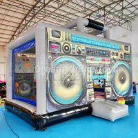 Château Gonflable Thème Radio Rétro Boombox pour Fête Musicale, Événement Disco, Maison de Saut pour Enfants, Vente en Gros Personnalisée