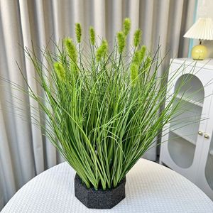 Plante artificielle en pot en plastique à poils verts pour décoration de jardin et intérieur, roseau artificiel - Product Image 4