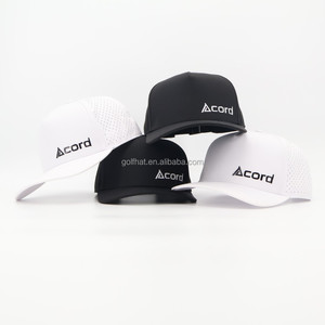 Casquette de baseball perforée imperméable avec logo personnalisé OEM ODM, 5 panneaux, patch TPU, corde, style Dad Hat, pour le sport, le club, le golf - Product Image 1