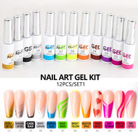 Kit de vernis à ongles en gel UV/LED 12 couleurs pastel platine pour nail art, marque privée