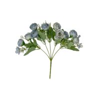 Mini bouquet de roses artificielles 10 têtes de fleurs en soie pour mariage