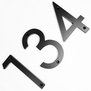 Acrylic Home Decor 6 Inch Black <strong>Modern</strong> <strong>Floating</strong> <strong>House</strong> <strong>Number</strong> With Mounting Hardware Invisible Screw