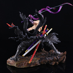 Figura de PVC de Anime de Roronoa Zoro, Dos Cabezas Intercambiables, Estilo con Espada, Versión Manchada de Sangre, 35 cm, Modelo Coleccionable - Product Image 3